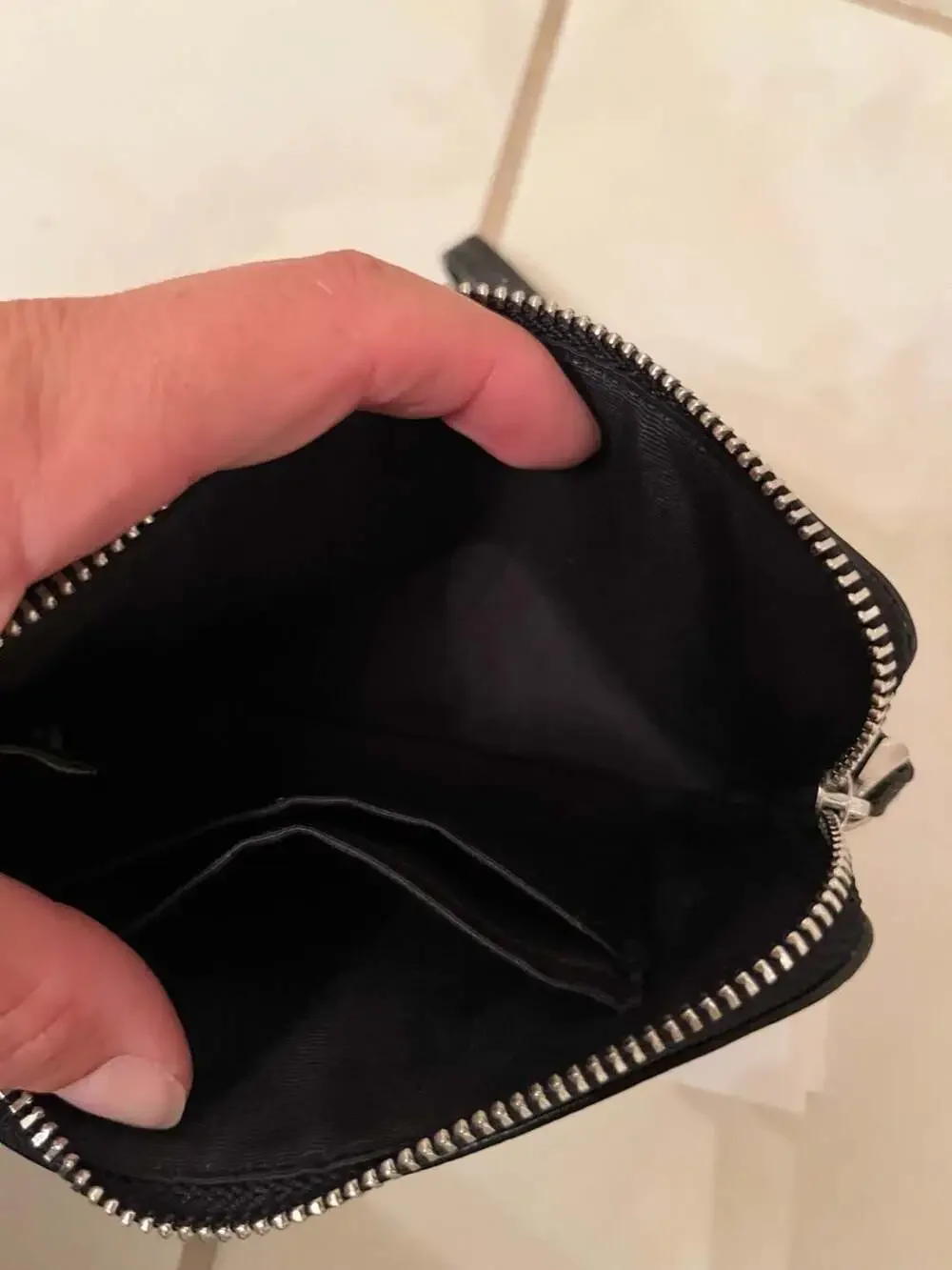 Coach Corner Zip Wristlet in Crossgrain Leather Black